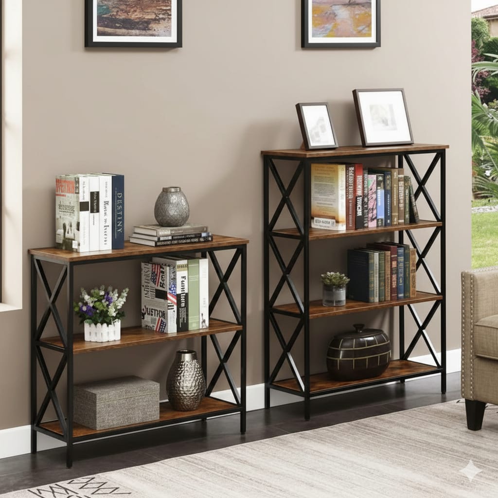 Bookcase Console Organizer Decor Rack