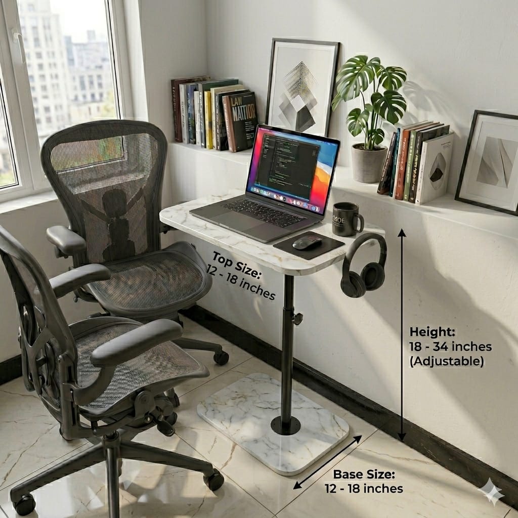 Height adjustable Table for Bed & Sofa , 360° Swivel, Height Adjustable