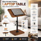 Laptop Table for Bed & Sofa — 90° Tilt + 360° Swivel, Height Adjustable