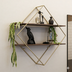 Wall-Mounted "Diamond" Floating Metal Storage Shelve Frame Decor