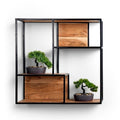 Seaford wall shelf with a matte black metal frame