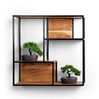 Seaford wall shelf with a matte black metal frame