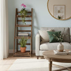 Wooden Ladder Shelf Bookshelf Decorative Stand