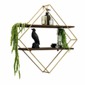 Wall-Mounted "Diamond" Floating Metal Storage Shelve Frame Decor