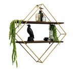 Wall-Mounted "Diamond" Floating Metal Storage Shelve Frame Decor