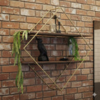 Wall-Mounted "Diamond" Floating Metal Storage Shelve Frame Decor